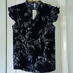 *NWT* Sucolan Ruffled Cap Sleeve Top Sz XL